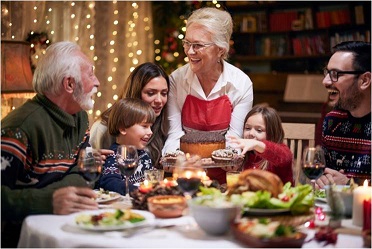 repas de fêtes en famille